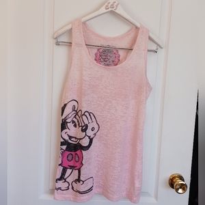 DISNEY CRUISE LINE RACERBACK TANK TOP SIZE MEDIUM PINK MARBLED SHEER LIGHTWEIGHT